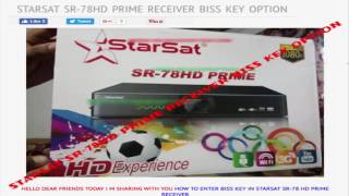 STARSAT SR 78HD PRIME RECEIVER BISS KEY OPTION [upl. by Nafis]