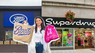 COME SHOPPING IN BOOTS amp SUPERDRUG amp HUGE HAUL beauty skincare food [upl. by Aihsas]