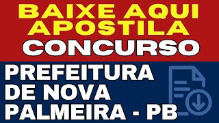 Baixar Apostilas Concurso Prefeitura de Nova Palmeira  PB Grátis Mapas Mentais [upl. by Ahsyt]