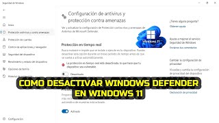 Cómo desactivar Windows Defender en Windows 11 [upl. by Yelac]