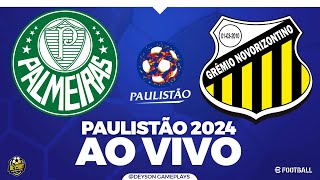 PALMEIRAS X NOVORIZONTINO AO VIVO COM IMAGEM PAULISTÃO 2024 AO VIVO PES 2021 [upl. by Tekcirc301]