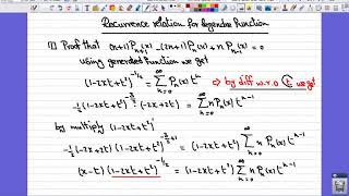 Recurrence relation of Legendre function [upl. by Atnwahsal]