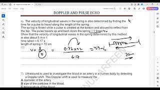 Dopplers Effect and Pulse Echo questions A Levels Physics Lecture 52 [upl. by Libbey]