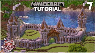 Minecraft Castle Walls  Entrance  Lets Build a Medieval Village  Ep 7 [upl. by Lenra523]