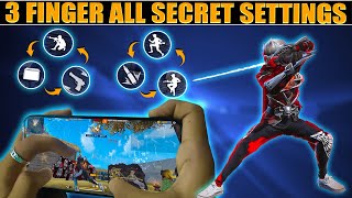 3 Finger All Secret Settings⚡🔥 3 Finger Custom Hud Free Fire 3 Finger Super Movement Custom Hud [upl. by Procora]