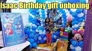 Isaac Birthday gifts 🎁 unboxing  first birthday gift unboxing  Monika Prabhu [upl. by Carolann]