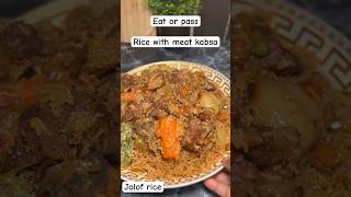 Rice with meat kabsa  Jolof rice with meat  riz au gras food shortvideo cooking recipe [upl. by Fortune171]