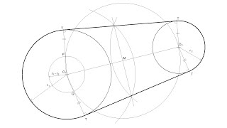 How to draw the external tangents to two unequal circles [upl. by Nolur]