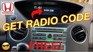 HOW To Get HONDA RADIO CODE  Get the security code to unlock your Honda Radio for Free [upl. by Gereron]