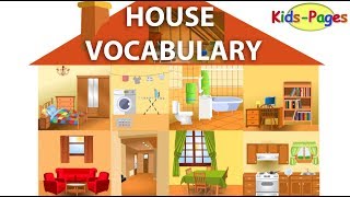 House vocabulary Parts of the House Rooms in the House House Objects and Furniture [upl. by Odlabso]