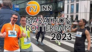 Marathon Rotterdam 2023 Runners POV Roaring Fans and Rotterdams Iconic Landmarks 4K [upl. by Akimat]