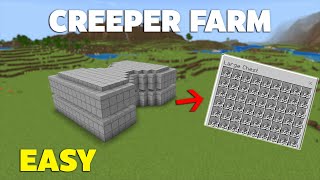 SIMPLE Ground Level Creeper Farm In Minecraft Bedrock 118 easy [upl. by Aleksandr930]