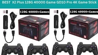 X2 Plus 128G 40000 Game GD10 Pro 4K Game Stick 3D HD Retro Video Game Console Wireless Controller T [upl. by Araes]