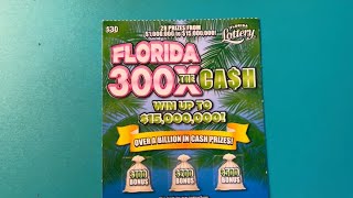 300X THE CASH SCRATCH OFF WIN FROM THE FLORIDA LOTTERY [upl. by Eelyek827]