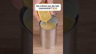 Du citron sur du lait concentré⁉️😱😱 cooking recette delicious milk lemon découverte pourtoi [upl. by Enytsirhc]