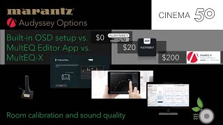 Marantz Cinema 50 Audyssey OSD vs MultEQ Editor vs MultEQ X MultEQ XT32 Room Calibration Correction [upl. by Adohr]