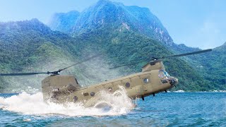 Massive US Helicopter Lands on Water During Special Forces Operation [upl. by Ilwain]