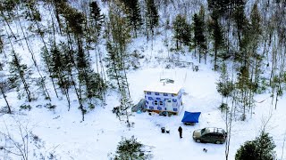 Man builds Tiny Home Alone in the North Maine Woods [upl. by Adnical314]