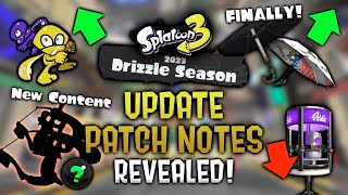 Drizzle Season UPDATE Patch Notes Revealed  Splatoon 3 News [upl. by Siednarb689]