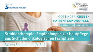 Krebspatientenkongress  Strahlentherapie Empfehlungen der onkologischen Fachpflege zur Hautpflege [upl. by Adolphe]