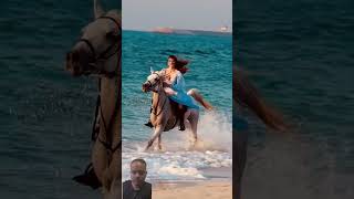 Beach horse riding Dubaihorse horseridingschool [upl. by Clarabelle]