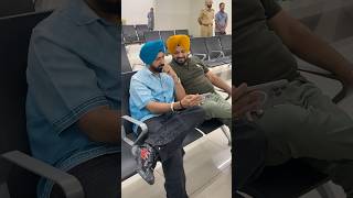 Gippy Grewal with Gurpreet Ghuggi g at Airport fun worldtour indiatour 100crore [upl. by Llemert]