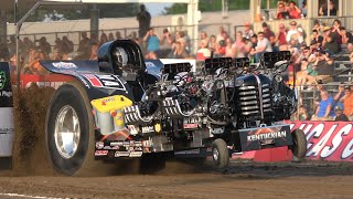 Lucas Oil Super Modified Tractors pulling in Fort Recovery OH 2018 [upl. by Kemeny309]