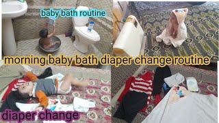 Baby morning routine Baby bathing routine baby diaper change routine house cleaning duckybhai [upl. by Jeanne130]