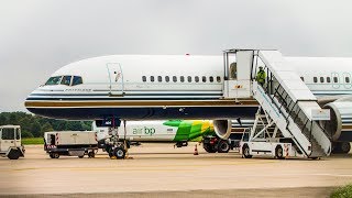 PRIVILEGE STYLE Boeing 757200 quotECHDSquot at KarlsruheBadenBaden Airport [upl. by Maurene991]