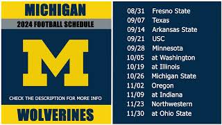 2024 Michigan Wolverines Football Schedule [upl. by Kara-Lynn214]