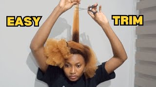 How I easily trim my natural hair at home  DIY trim [upl. by Auohs61]