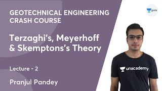 L2  Terzaghis Meyerhoff amp Skemptonss Theory  Geotechnical Engg Crash Course  Pranjul Pandey [upl. by Rip]