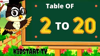 Table of 2 to 20  multiplication table of 2 to 20  rhythmic table of two to twenty  kidstart tv [upl. by Sillsby380]