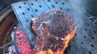 How to reverse sear a ribeye on the Kamado Joe Classic [upl. by Ahsurej902]