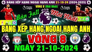 Bảng Xếp Hạng Ngoại Hạng Anh 20242025 Mới Nhất  Vòng 8 Ngày 21102024 Liverpool Số 1 Bản Full [upl. by Yenetruoc]