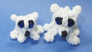 Rainbow Loom POLAR BEAR CUB Charm DIY Mommy Animals [upl. by Nell]