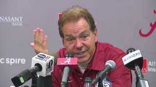 Alabama coach Nick Saban after win over Auburn in 2023 Iron Bowl [upl. by Hairahcaz]