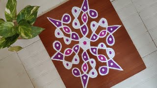 Simple dot kolam62  74 dots kolam  easy muggulu [upl. by Bella]