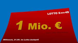 Lotto am Mittwoch 2192016 1 Mio € im Lotto Jackpot 3 Mio € im Spiel 77Topf [upl. by Picardi334]