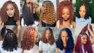 Extremely Stylish amp Unique Knotless BOHO Bob Braids Hairstyles for Black WomenPassion Boho Braids [upl. by Siroved104]