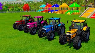 JOHN DEERE vs FENDT vs CLAAS vs VALTRA vs MCCORMICK TRACTORS BATTLE  Farming Simulator 22 ABOUT FA [upl. by Allerbag968]