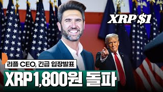 리플 1800원 돌파 리플 CEO 긴급 입장발표 XRP [upl. by Yerdua322]