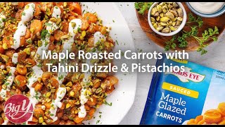 Maple Roasted Carrots with Tahini Drizzle amp Pistachios Recipe [upl. by Noryt]