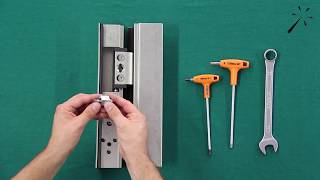 ENG Metal Door Concealed Hinge T43  Assembly and Adjustment [upl. by Ecinnaj]