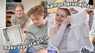 stort børnetøjs haul mini makeover af vores walk in ser gamle videoer og morgenhygge vlog [upl. by Ardeha]