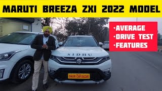 Maruti Breeza ZXI 2022 Model Review in Punjabi  Average Drive Test Features  Dhuri Car Bazar [upl. by Gough]