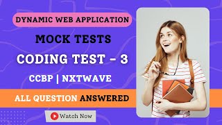 Mock Tests  Coding Test  3 Answers  JavaScript  NxtWave  CCBP 40 [upl. by Enyehc]