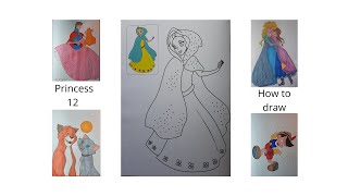 How to draw a Princess 123 in color DIY Teach children to draw For kids and parents [upl. by Ianaj514]