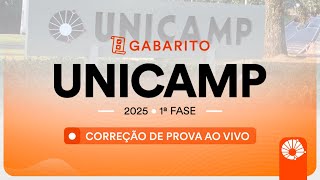 Gabarito UNICAMP 2025 1ª FASE – Correção de prova AO VIVO [upl. by Belayneh]