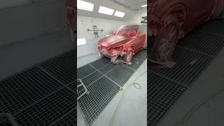 Spraying Mazda 41V Soul Red with Glasurit 100line collisionbodyworkcarpainterlikesubscribe [upl. by Etteluap877]